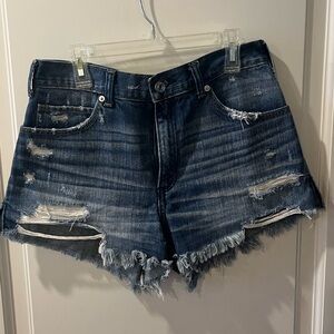 Abercrombie Distressed Denim High Rise Shorts Size 6/28